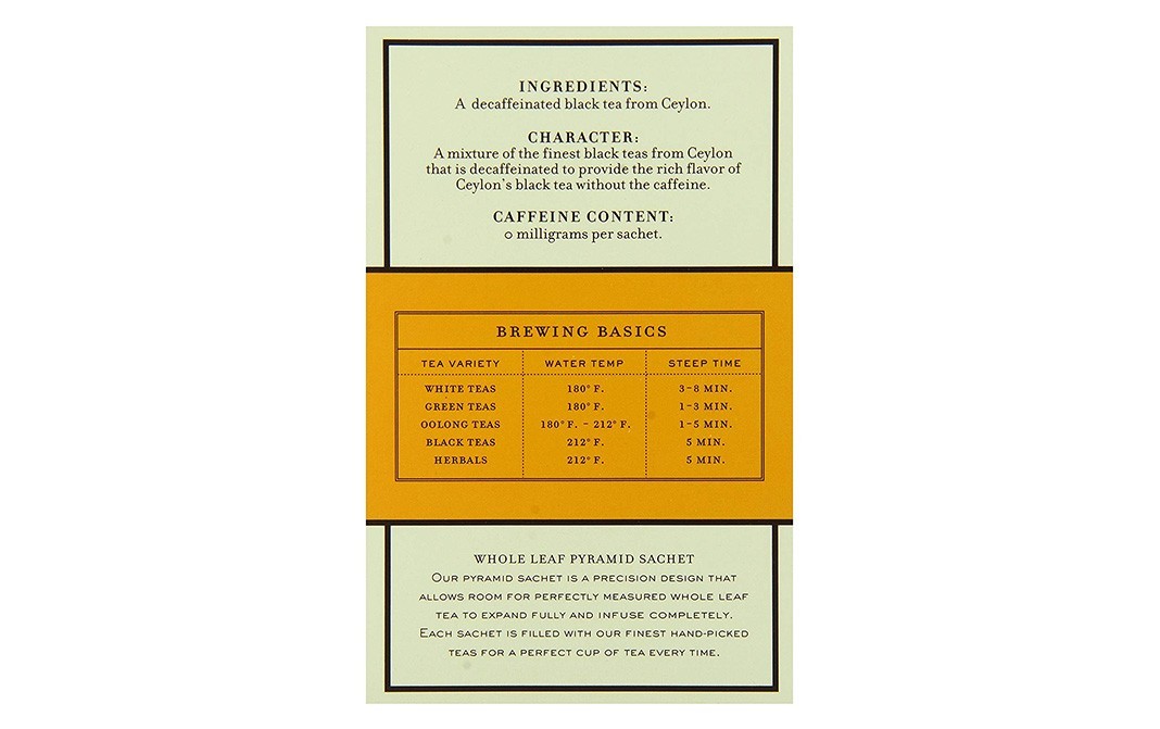 Harnarains Decaffeinated Black Tea - Ceylon   Box  20 grams